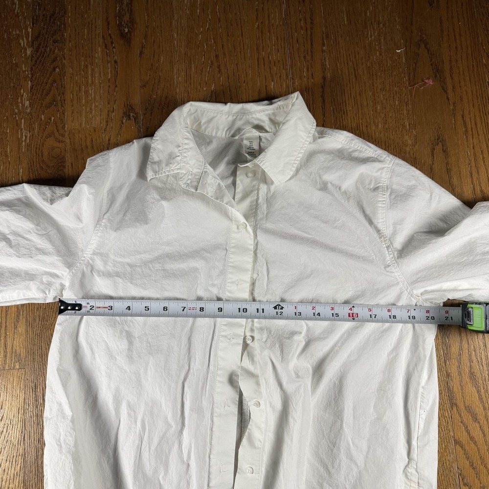 H&M Dress Womens Small White Shirt Dress Button Casual Workwear Minimalist - Picture 4 of 8